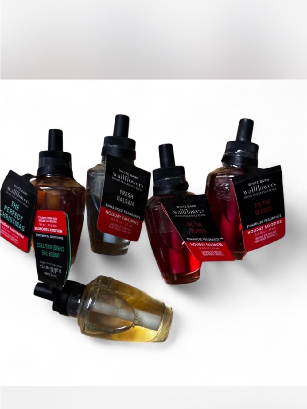 White Barn Wallflowers Plug-In Fragrance Refills in Red, Clear, and Amber